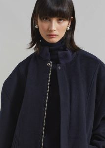 Arley Oversized Bomber - Navy The Frankie Shop Outerwear Women Blue - Image 4