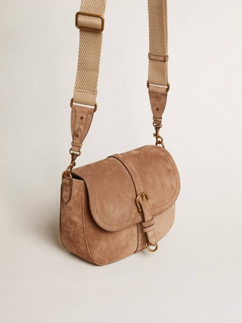Ash Medium Sally Bag In Ash-Colored Suede With Contrasting Buckle And Shoulder Strap Crossbody Bags Golden Goose Women - Image 2