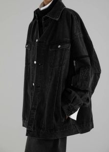 Ashford Oversized Denim Jacket - Black Wash Black Women Outerwear The Frankie Shop - Image 3