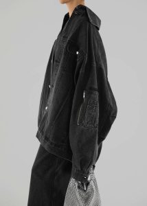 Ashford Oversized Denim Jacket - Black Wash Black Women Outerwear The Frankie Shop - Image 5