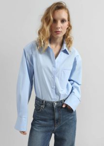 Auster Padded Shirt - Sky Blue Tops Blue Women The Frankie Shop - Image 3