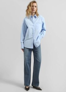 Auster Padded Shirt - Sky Blue Tops Blue Women The Frankie Shop - Image 4