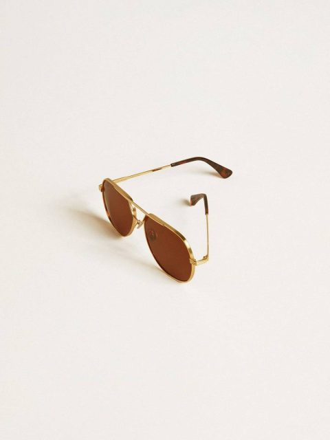 Aviator Style Sunglasses With Gold Frame And Brown Lenses Gold Sunglasses Women Golden Goose - Image 2