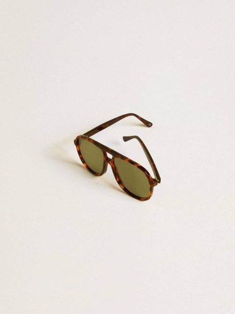 Aviator Style Sunglasses With Tortoiseshell Frame And Green Lenses Tortoiseshell Golden Goose Sunglasses Women - Image 2