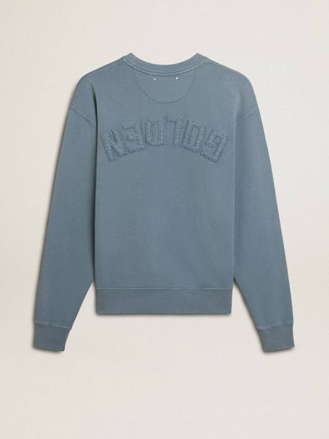 Baby Blue Golden Goose Baby Blue Sweatshirt With Reverse Logo On The Back - Jersey Capsule Women Sweatshirts - Image 2