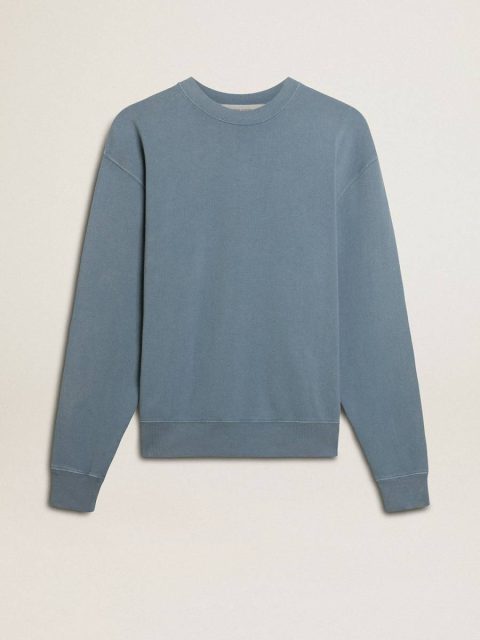 Baby Blue Golden Goose Baby Blue Sweatshirt With Reverse Logo On The Back - Jersey Capsule Women Sweatshirts
