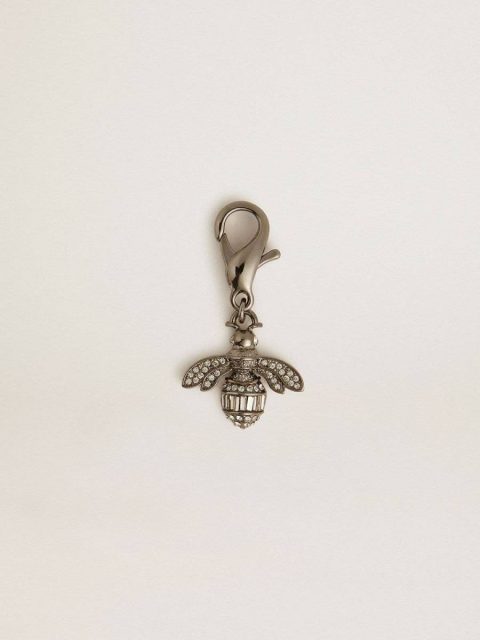 Bag Accessories Bee-Shaped Charm In Silver-Colored Brass With Crystals Women Golden Goose Silver