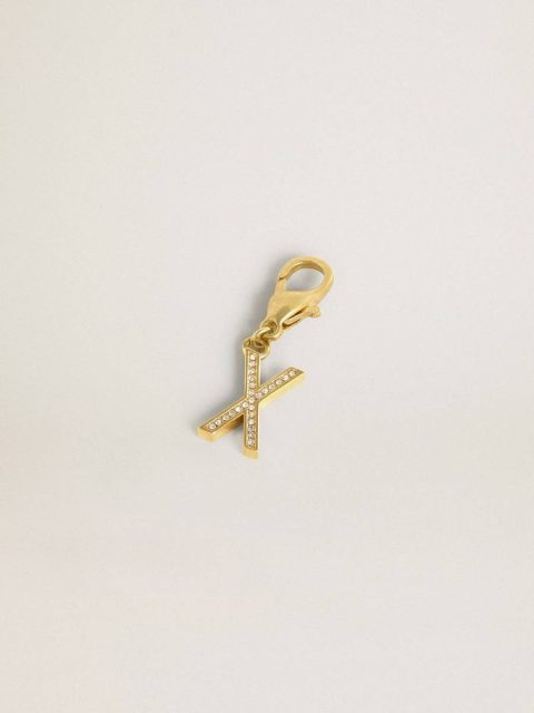 Bag Accessories Gold Golden Goose Letter X Charm In Gold-Colored Brass With Crystals Women - Image 2