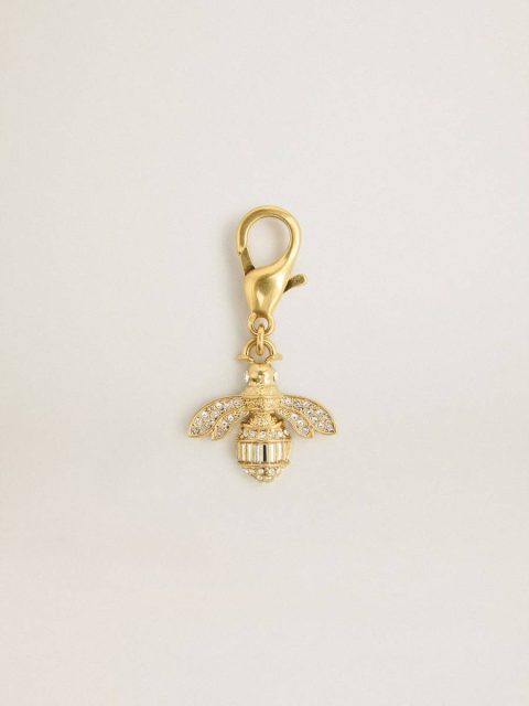 Bag Accessories Gold Golden Goose Women Bee-Shaped Charm In Gold-Colored Brass With Crystals