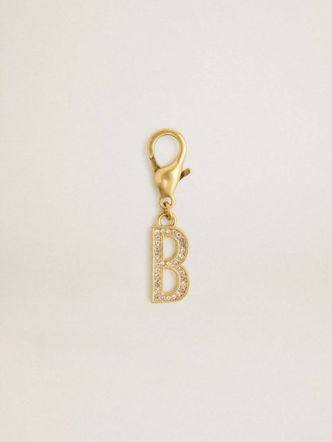 Bag Accessories Letter B Charm In Gold-Colored Brass With Crystals Golden Goose Women Gold
