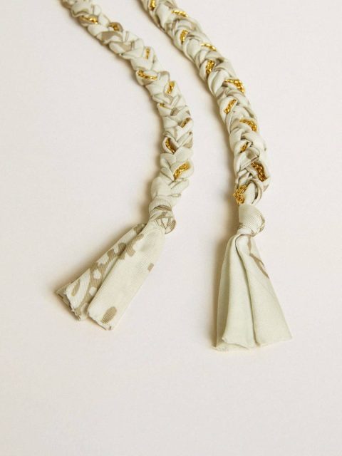 Bag Accessories Women Golden Goose Butter-Colored Braided Fabric Charm With Brass Chain - Image 2