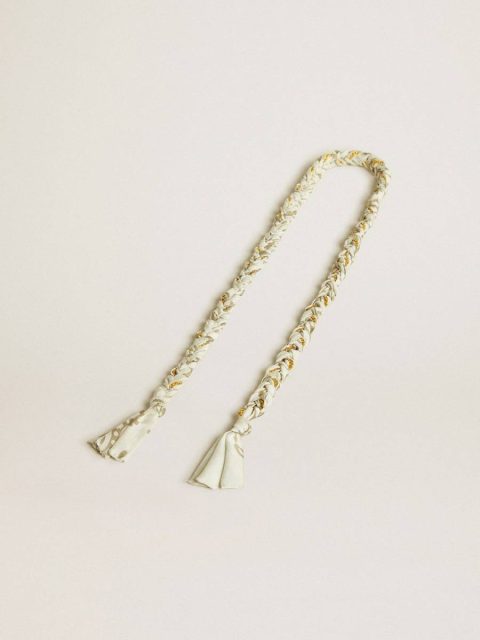 Bag Accessories Women Golden Goose Butter-Colored Braided Fabric Charm With Brass Chain