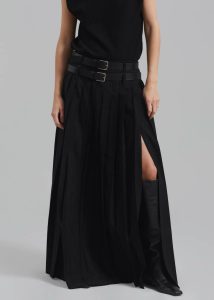 Bailey Long Pleated Skirt - Black The Frankie Shop Bottoms Black Women - Image 2