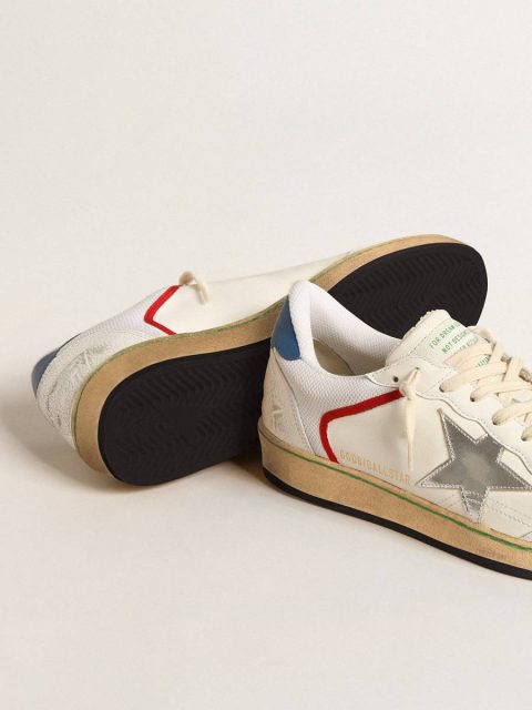 Ball Star Ball Star In Nappa And Mesh With Silver Metallic Leather Star Golden Goose Men - Image 4