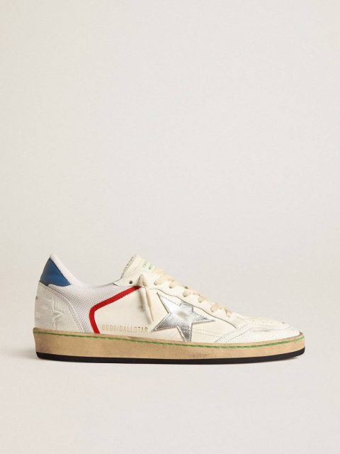 Ball Star Ball Star In Nappa And Mesh With Silver Metallic Leather Star Golden Goose Men