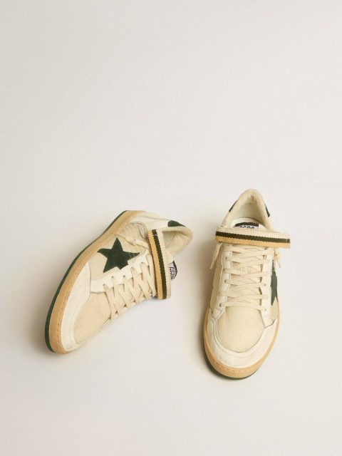 Ball Star Ball Star In Nylon And Nappa With Green Suede Star And Heel Tab Golden Goose Men - Image 2