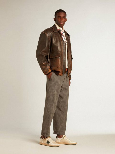 Ball Star Ball Star In Nylon And Nappa With Green Suede Star And Heel Tab Golden Goose Men - Image 3