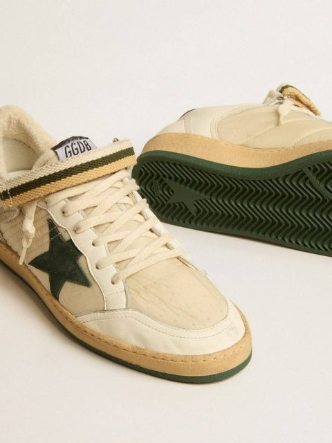 Ball Star Ball Star In Nylon And Nappa With Green Suede Star And Heel Tab Golden Goose Men - Image 4