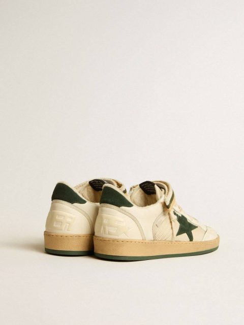 Ball Star Ball Star In Nylon And Nappa With Green Suede Star And Heel Tab Golden Goose Men - Image 5