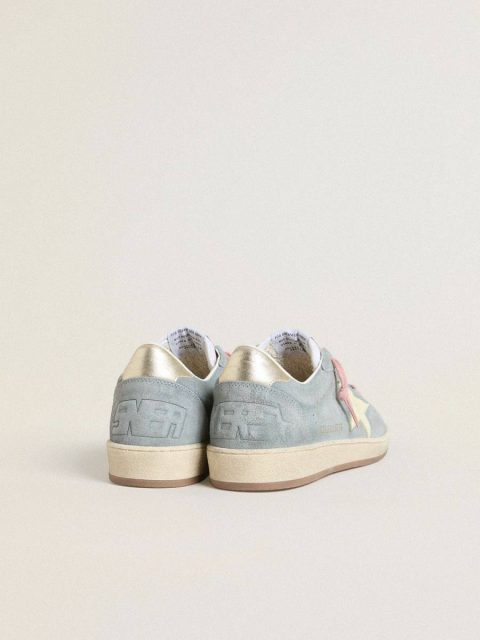 Ball Star Ball Star In Powder-Blue Suede With Cream-Colored Leather Star Golden Goose Women - Image 4