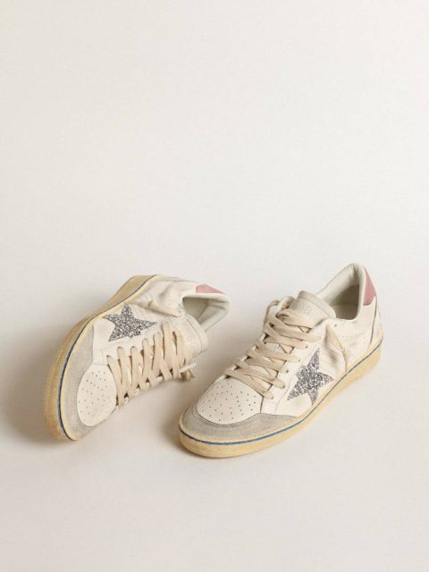 Ball Star Ball Star Ltd With Glitter Star And Pink Suede Heel Tab Golden Goose Women - Image 2