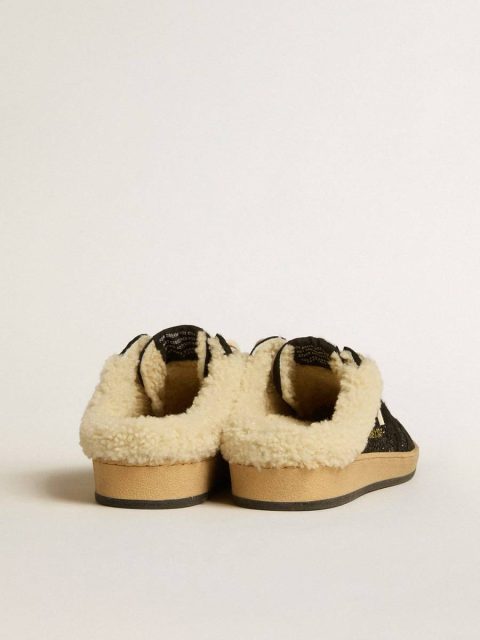 Ball Star Ball Star Sabots In Black Glitter With Black Star And Shearling Lining Women Golden Goose - Image 4