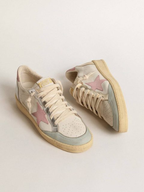 Ball Star Ball Star With Pink Suede Star And Metallic Leather Inserts Women Golden Goose - Image 2