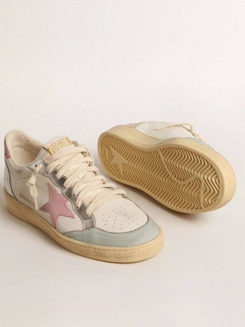 Ball Star Ball Star With Pink Suede Star And Metallic Leather Inserts Women Golden Goose - Image 4