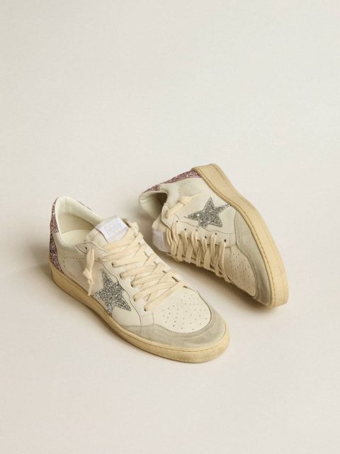 Ball Star Ball Star With Silver Glitter Star And Pink Glitter Heel Tab Golden Goose Women - Image 2