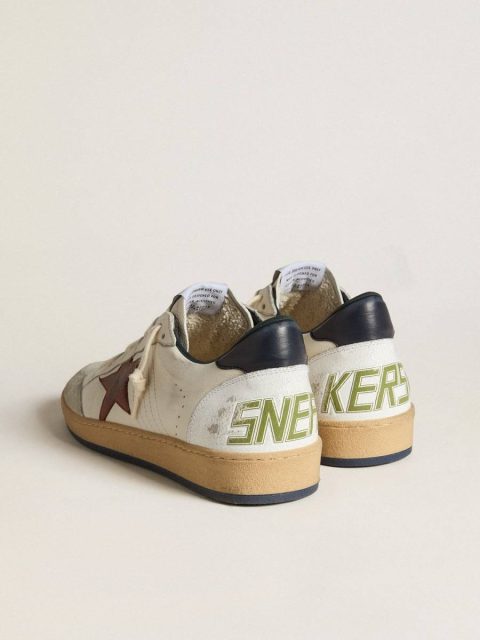 Ball Star Golden Goose Ball Star In Nappa With Brown Nubuck Star And Nappa Heel Tab Men - Image 4