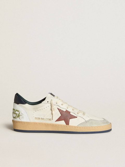 Ball Star Golden Goose Ball Star In Nappa With Brown Nubuck Star And Nappa Heel Tab Men