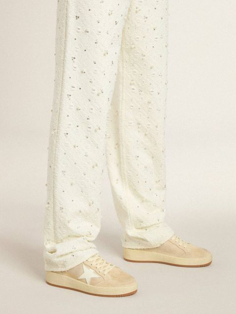 Ball Star In Beige Suede With White Leather Star And Heel Tab Golden Goose Ball Star Women - Image 3