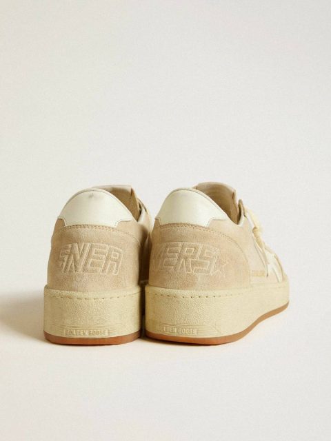 Ball Star In Beige Suede With White Leather Star And Heel Tab Golden Goose Ball Star Women - Image 4