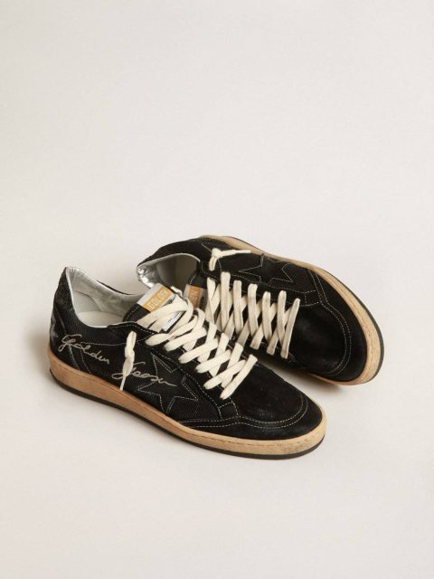Ball Star In Black Mesh With Black Suede Star Ball Star Women Golden Goose - Image 2