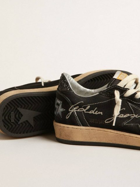 Ball Star In Black Mesh With Black Suede Star Ball Star Women Golden Goose - Image 3
