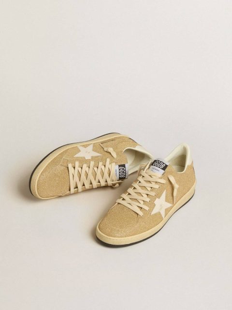 Ball Star In Golden Swarovski Crystals With Milk-White Leather Star Women Golden Goose Ball Star - Image 2