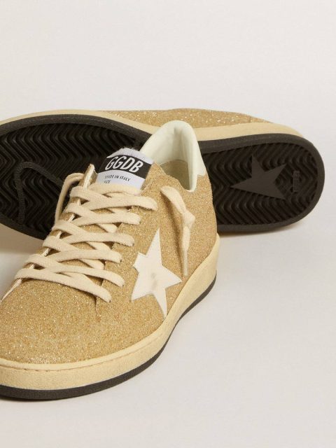 Ball Star In Golden Swarovski Crystals With Milk-White Leather Star Women Golden Goose Ball Star - Image 4