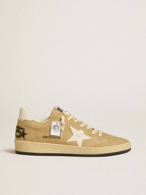 Ball Star In Golden Swarovski Crystals With Milk-White Leather Star Women Golden Goose Ball Star