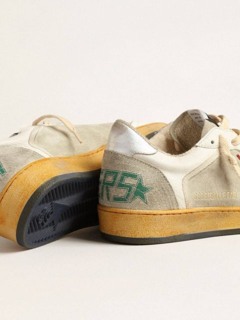 Ball Star In Gray Suede With Red Star And Silver Heel Tab Ball Star Golden Goose Men - Image 3