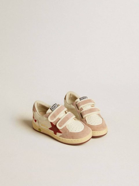 Ball Star Junior In Nappa With Nappa Star And Pink Suede Heel Tab Golden Goose Little Girls (1-3 Years) Kids - Image 2