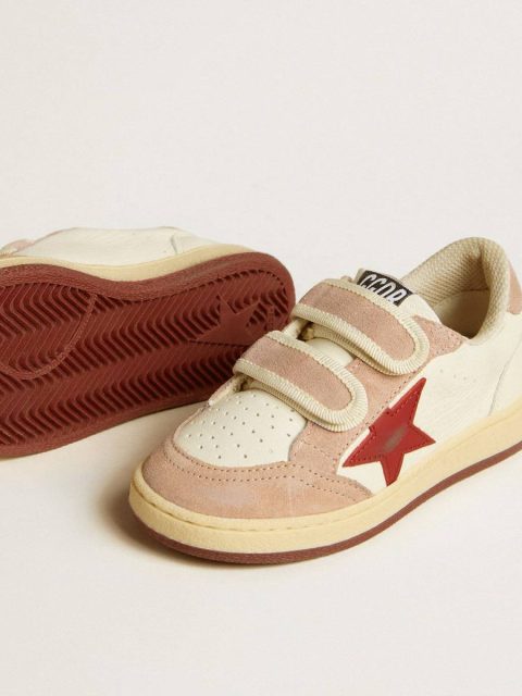 Ball Star Junior In Nappa With Nappa Star And Pink Suede Heel Tab Golden Goose Little Girls (1-3 Years) Kids - Image 3