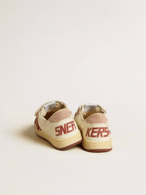 Ball Star Junior In Nappa With Nappa Star And Pink Suede Heel Tab Golden Goose Little Girls (1-3 Years) Kids - Image 4