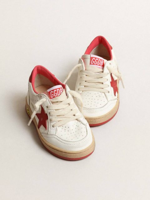 Ball Star Junior In Nappa With Red Leather Star And Heel Tab Kids Golden Goose Little Boys (1-3 Years) - Image 2