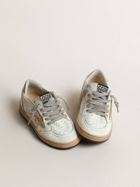 Ball Star Junior With Gold Metallic Leather Star And Heel Tab Little Boys (1-3 Years) Golden Goose Kids - Image 2