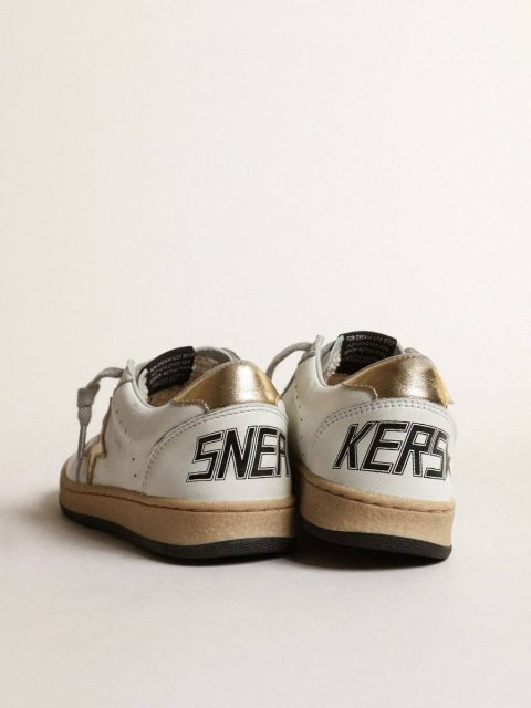 Ball Star Junior With Gold Metallic Leather Star And Heel Tab Little Boys (1-3 Years) Golden Goose Kids - Image 4
