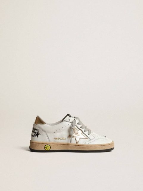 Ball Star Junior With Gold Metallic Leather Star And Heel Tab Little Boys (1-3 Years) Golden Goose Kids