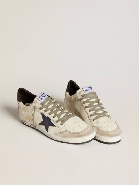 Ball Star Men Golden Goose Men's Ball Star In Nappa With Leather Star And Metallic Leather Heel Tab - Image 2