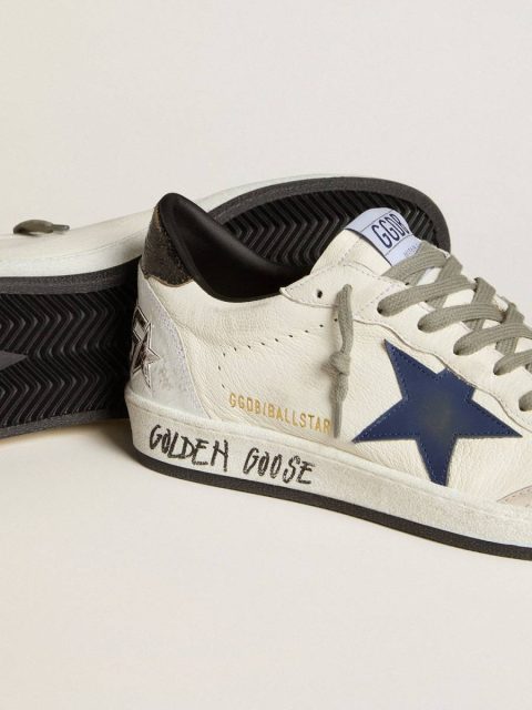 Ball Star Men Golden Goose Men's Ball Star In Nappa With Leather Star And Metallic Leather Heel Tab - Image 3