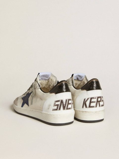 Ball Star Men Golden Goose Men's Ball Star In Nappa With Leather Star And Metallic Leather Heel Tab - Image 4
