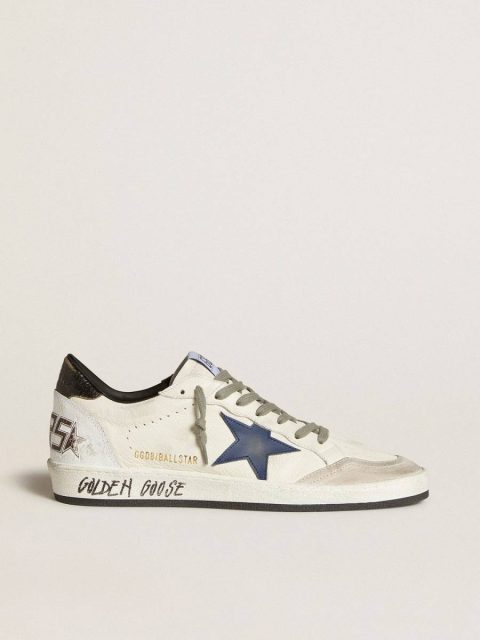 Ball Star Men Golden Goose Men's Ball Star In Nappa With Leather Star And Metallic Leather Heel Tab